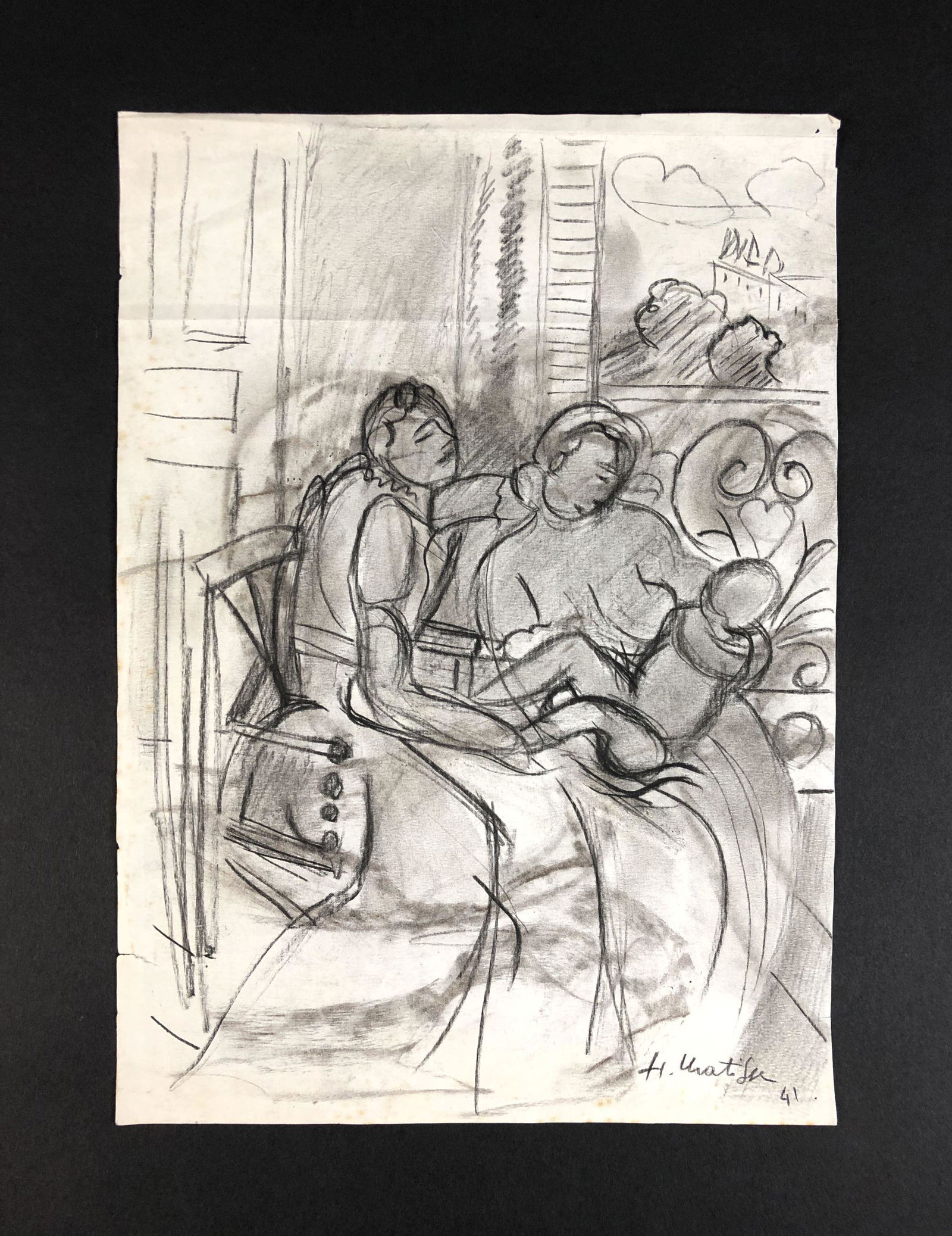 Henri Matisse (French, 1869-1954) - Mixed Media Drawing (1 of 4)