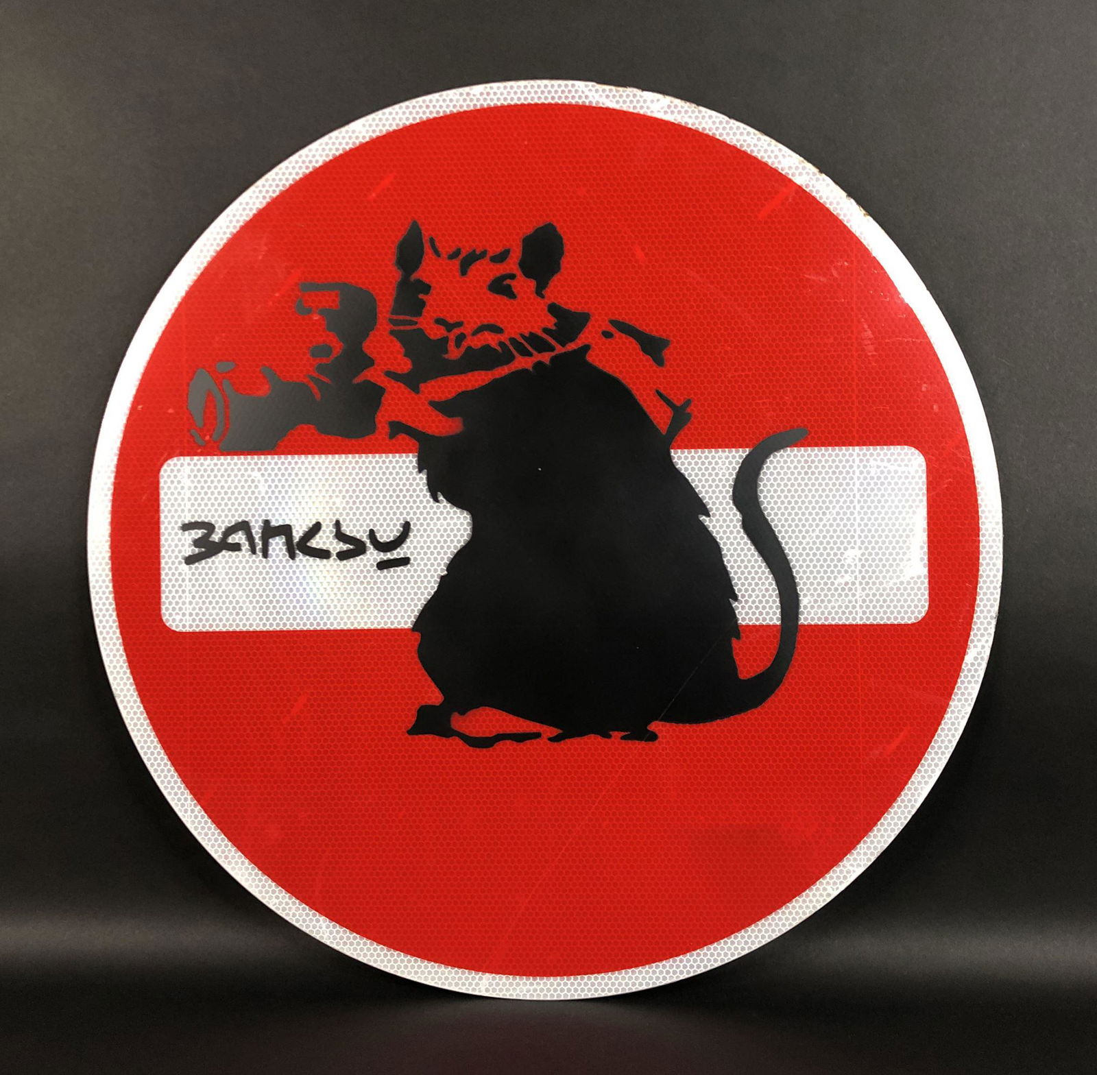 Banksy (British, 1974-) - Aerosol Stencil on Metal (1 of 5)