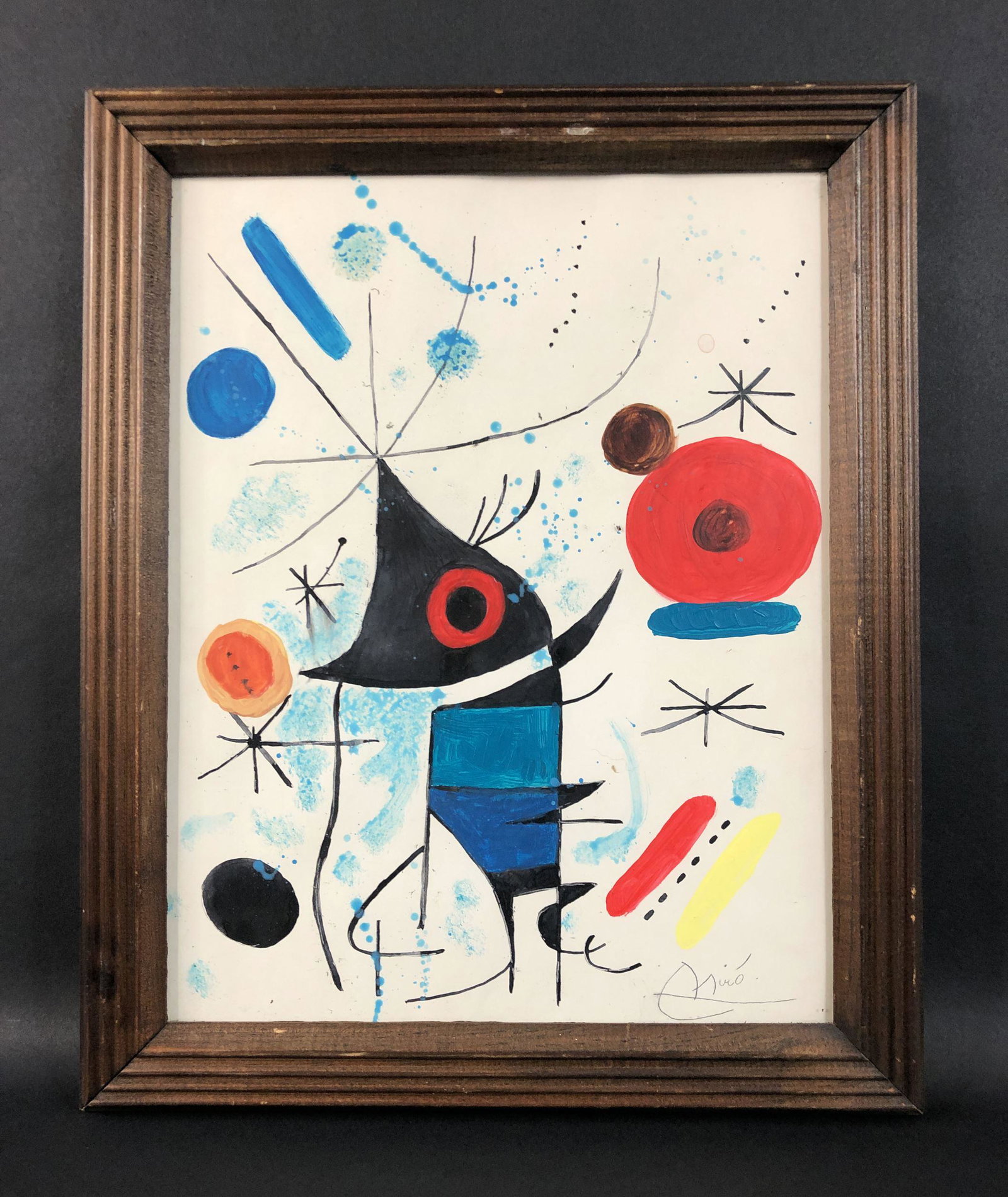 Joan Miro (Spanish, 1893-1983) - Acrylic on Board (1 of 5)