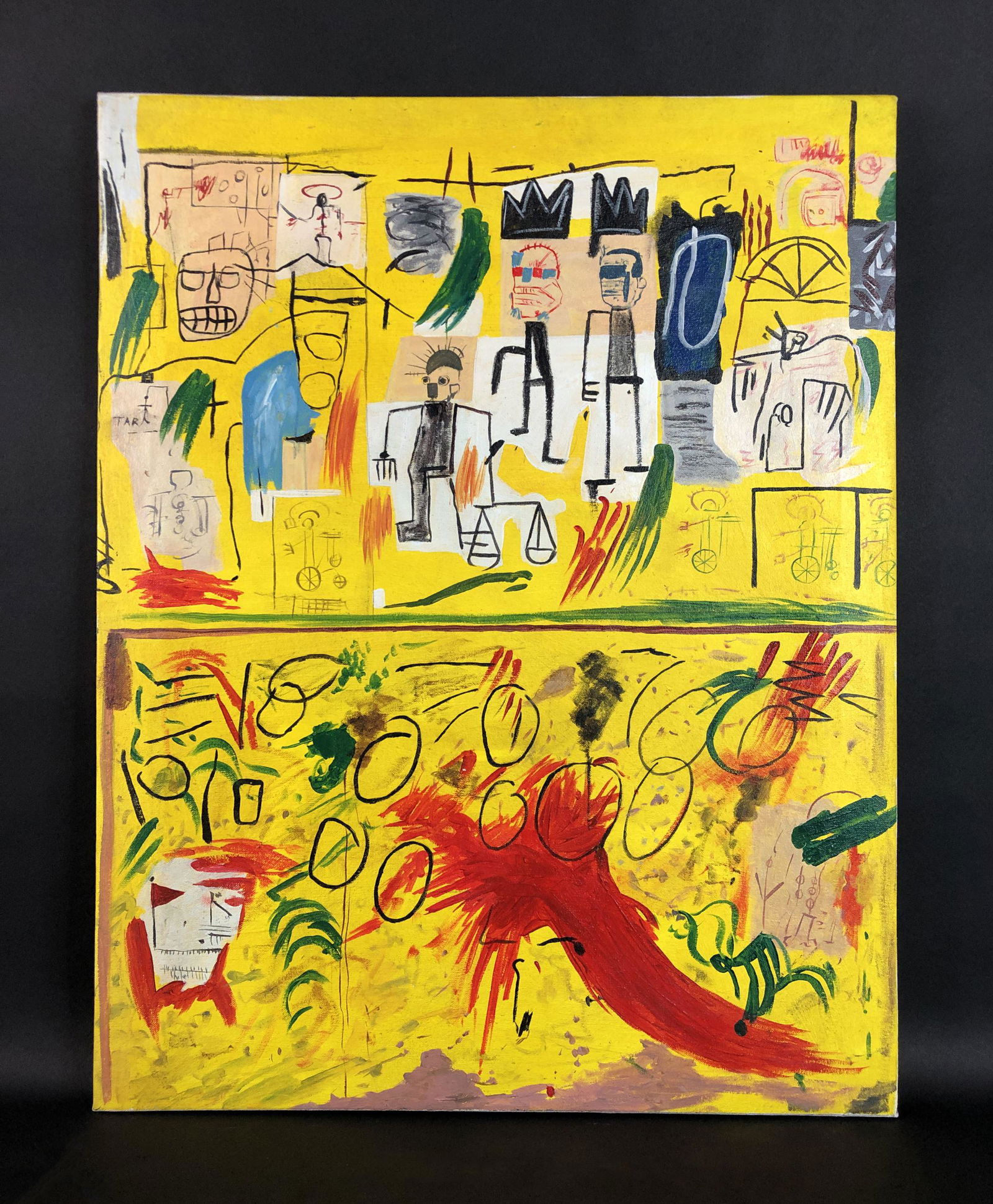 Jean-Michel Basquiat (1960-1988) - Acrylic Painting (1 of 6)