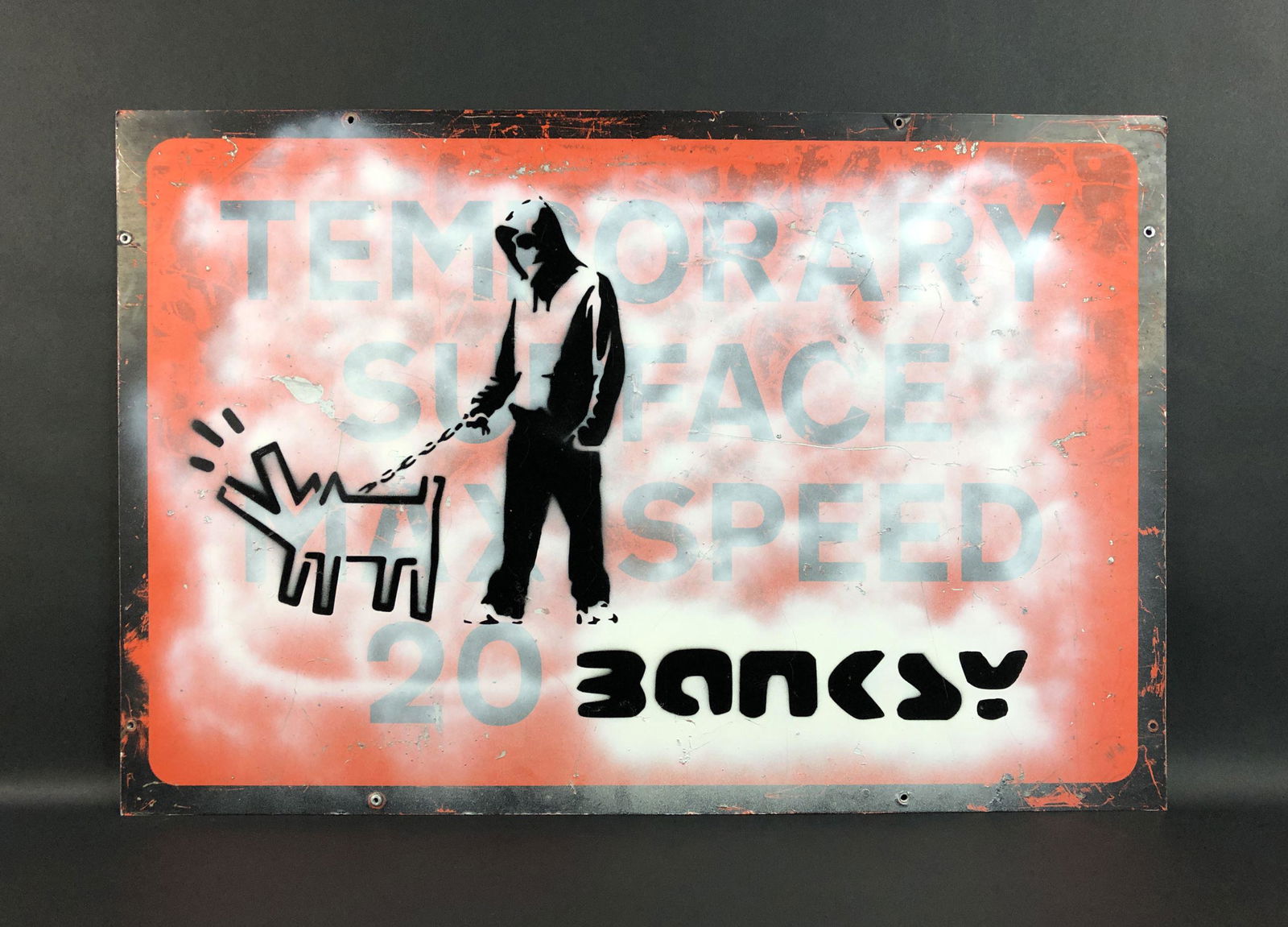 Banksy (British, 1974-) - Aerosol Stencil on Metal (1 of 6)