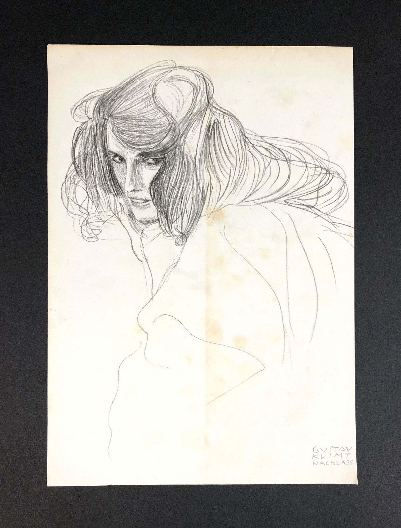 Gustav Klimt (1862 - 1918) - Mixed Media Drawing (1 of 6)