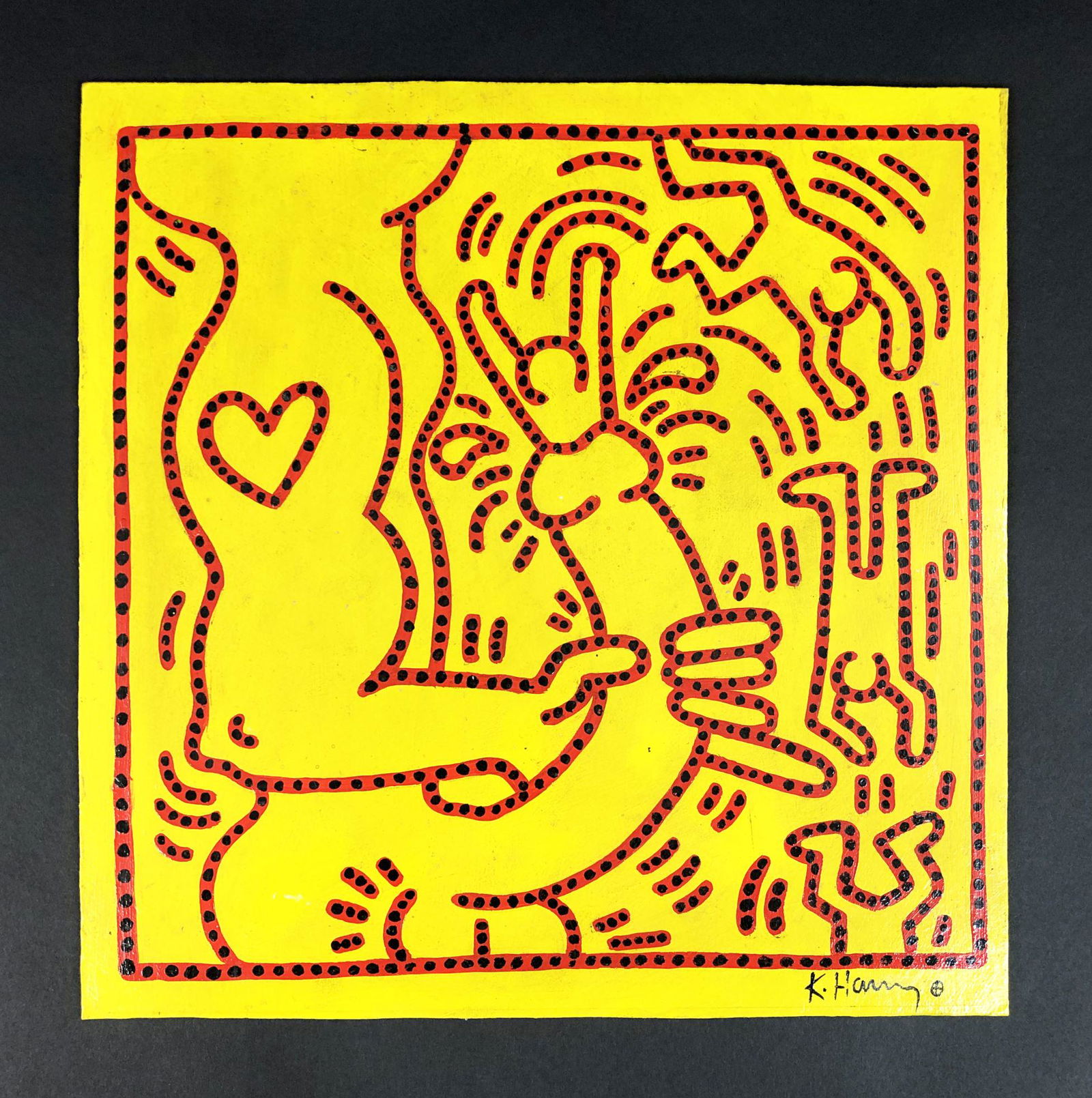 Keith Haring (1958 -1990) - Acrylic on Board (1 of 6)