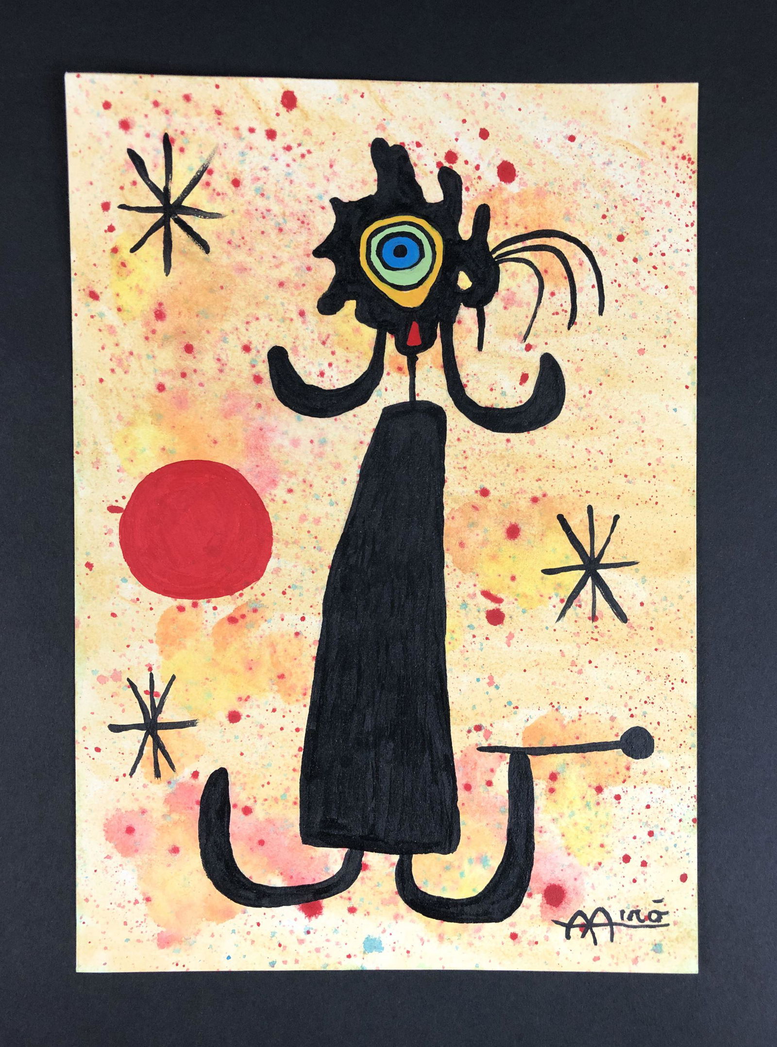 Joan Miro (1893 - 1983) - Mixed Media Drawing (1 of 4)
