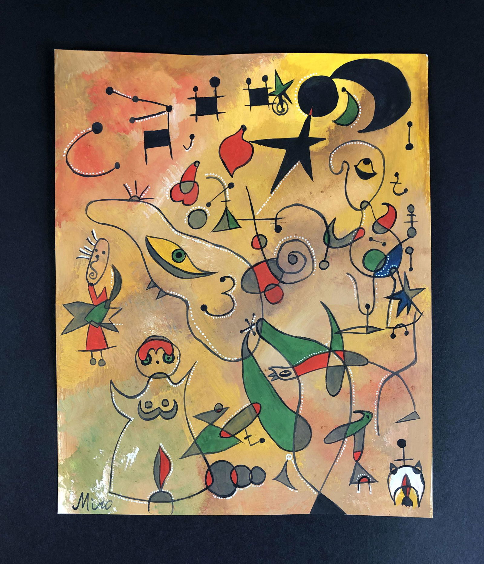 Joan Miro (Spanish, 1893-1983) - Mixed Media Drawing (1 of 4)