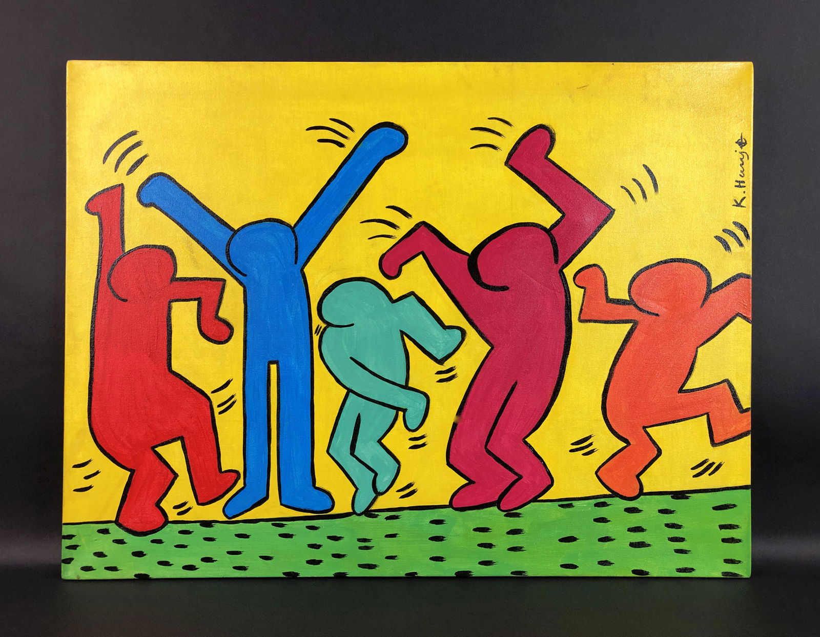 Keith Haring (American, 1958 -1990) - Acrylic on Canvas (1 of 8)