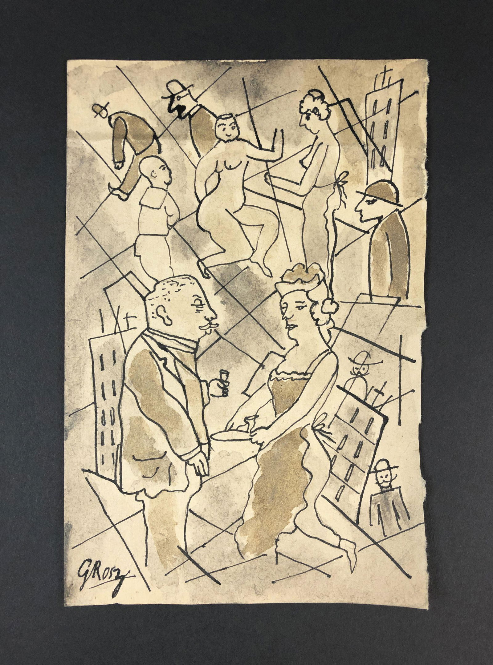 George Grosz (German-American, 1893-1959) - Mixed Media (1 of 4)