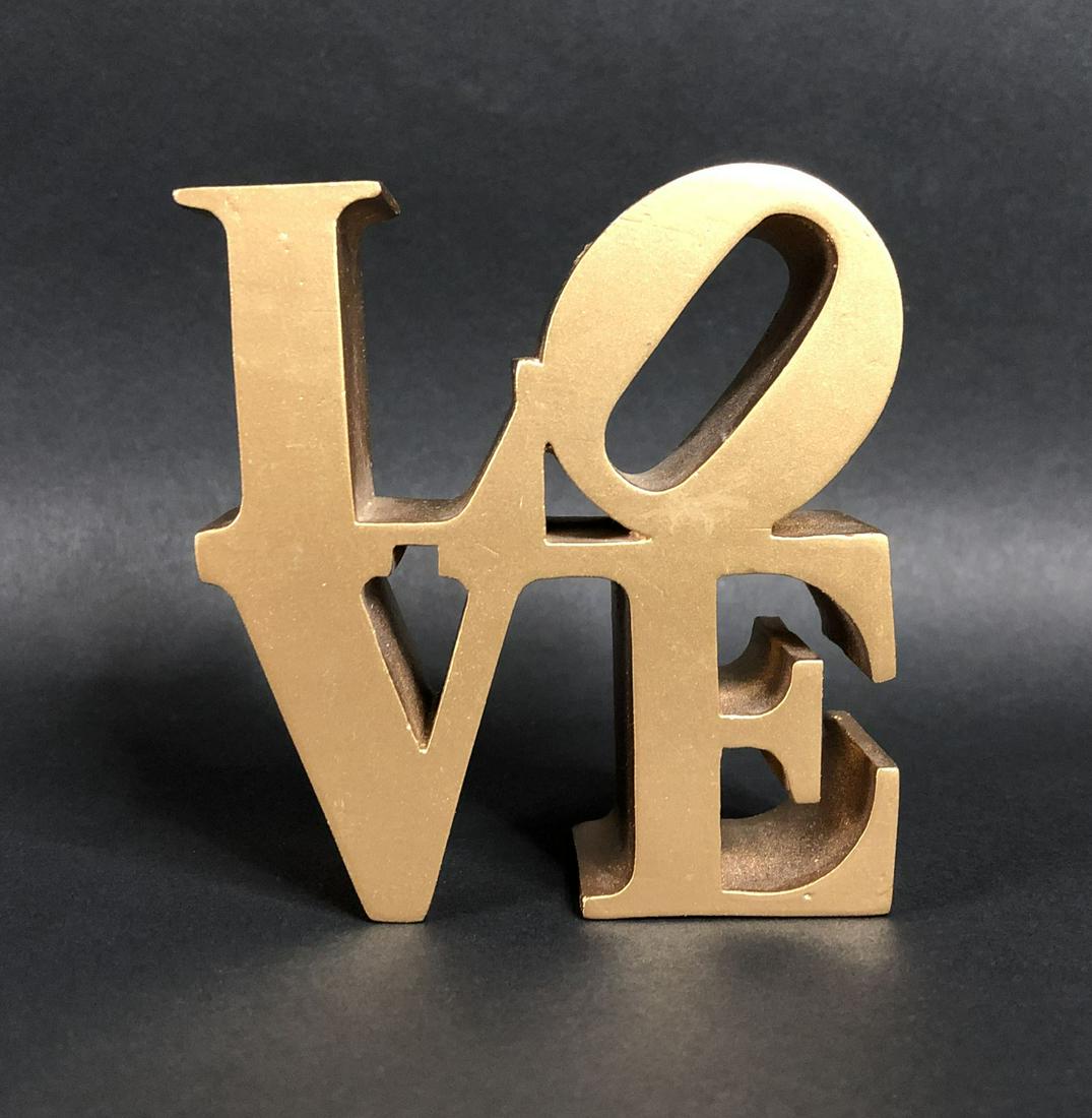 Robert Indiana (American, 1928-2018) - Statuette: This lot consists of a small statuette based on the 1970 'Love' sculpture for which Philadelphia, Chicago, and its creator, Robert Indiana (American, 1928-2018) are so well known. This piece stands ap