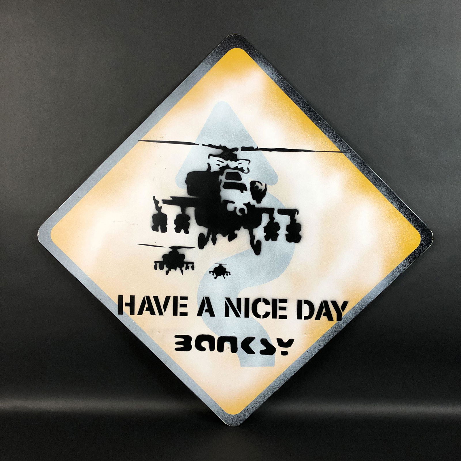 Banksy (British, 1974-) - Aerosol Stencil on Metal (1 of 6)