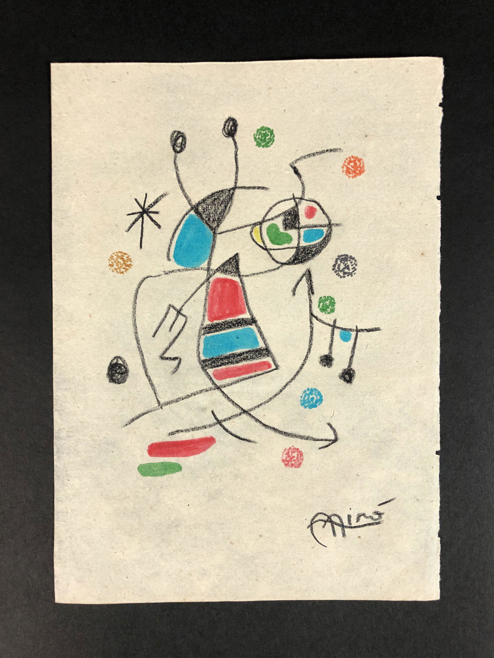 Joan Miro (Spanish, 1893-1983) - Mixed Media on Paper (1 of 4)