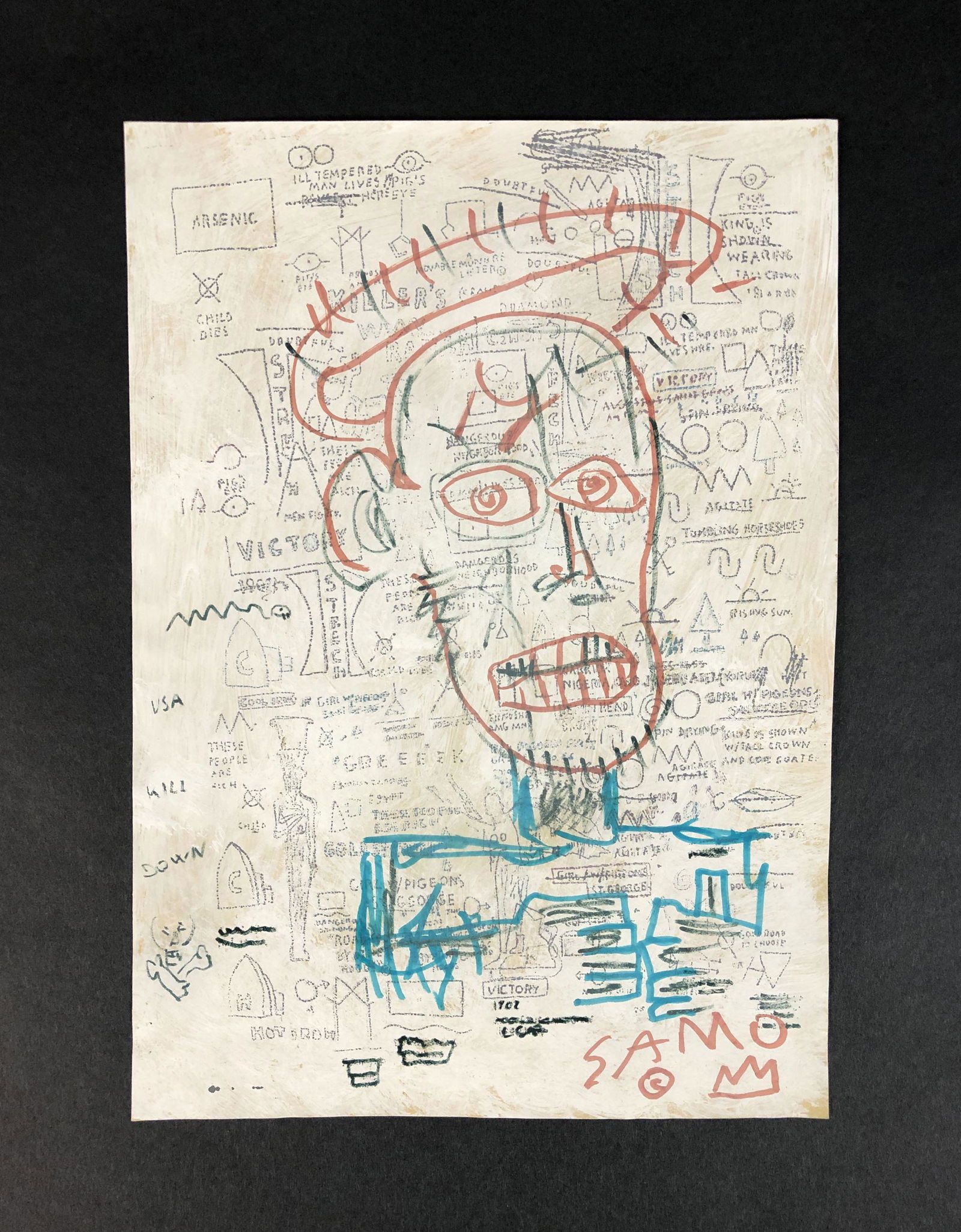 Jean Michel Basquiat (American, 1960-1988) - Mixed (1 of 5)