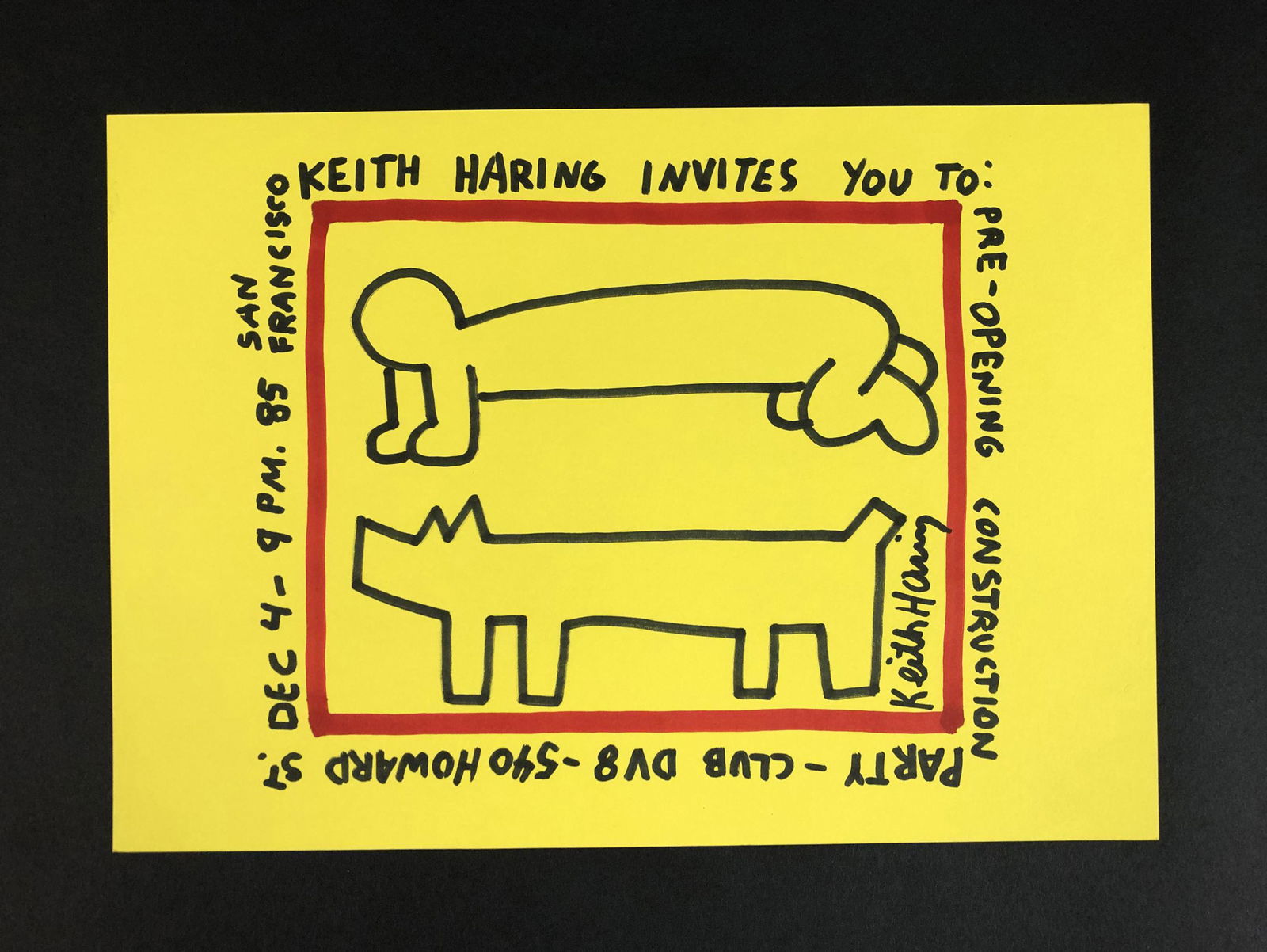 Keith Haring (1958 -1990) - Mixed Media Illustration on (1 of 5)