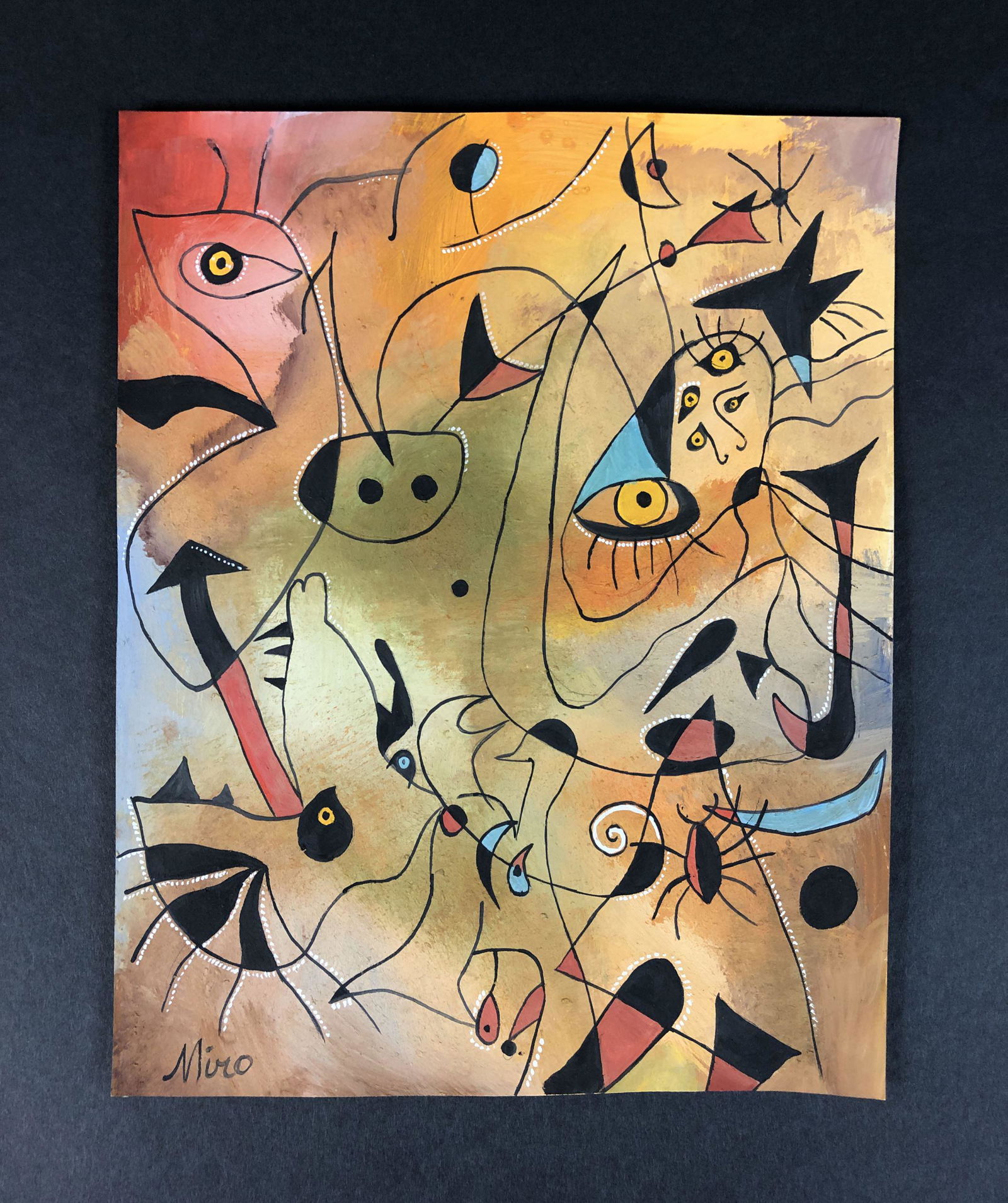 Joan Miro (Spanish, 1893-1983) - Mixed Media on Paper (1 of 5)