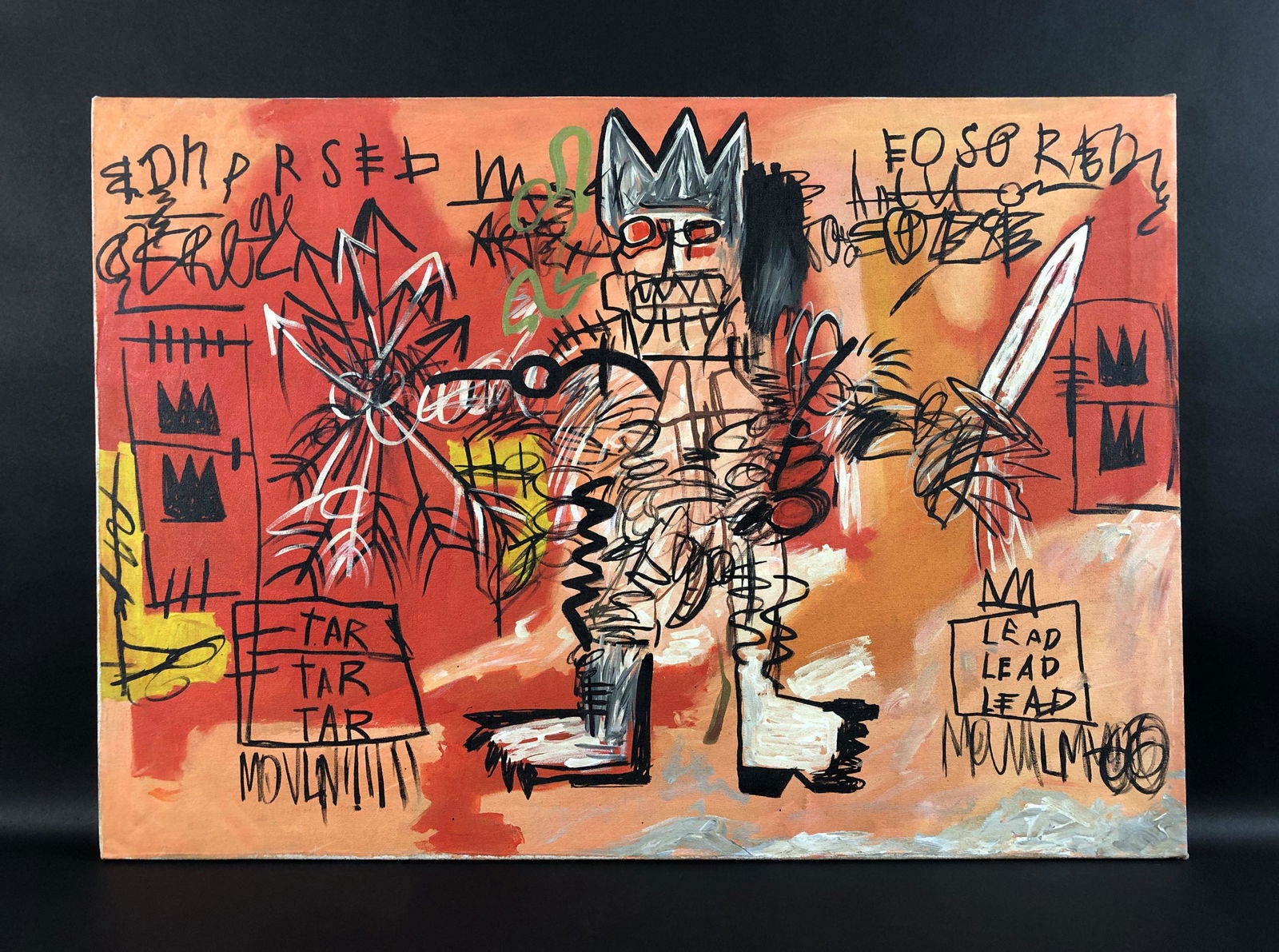 Jean Michel Basquiat (American, 1960-1988) - Acrylic on (1 of 6)