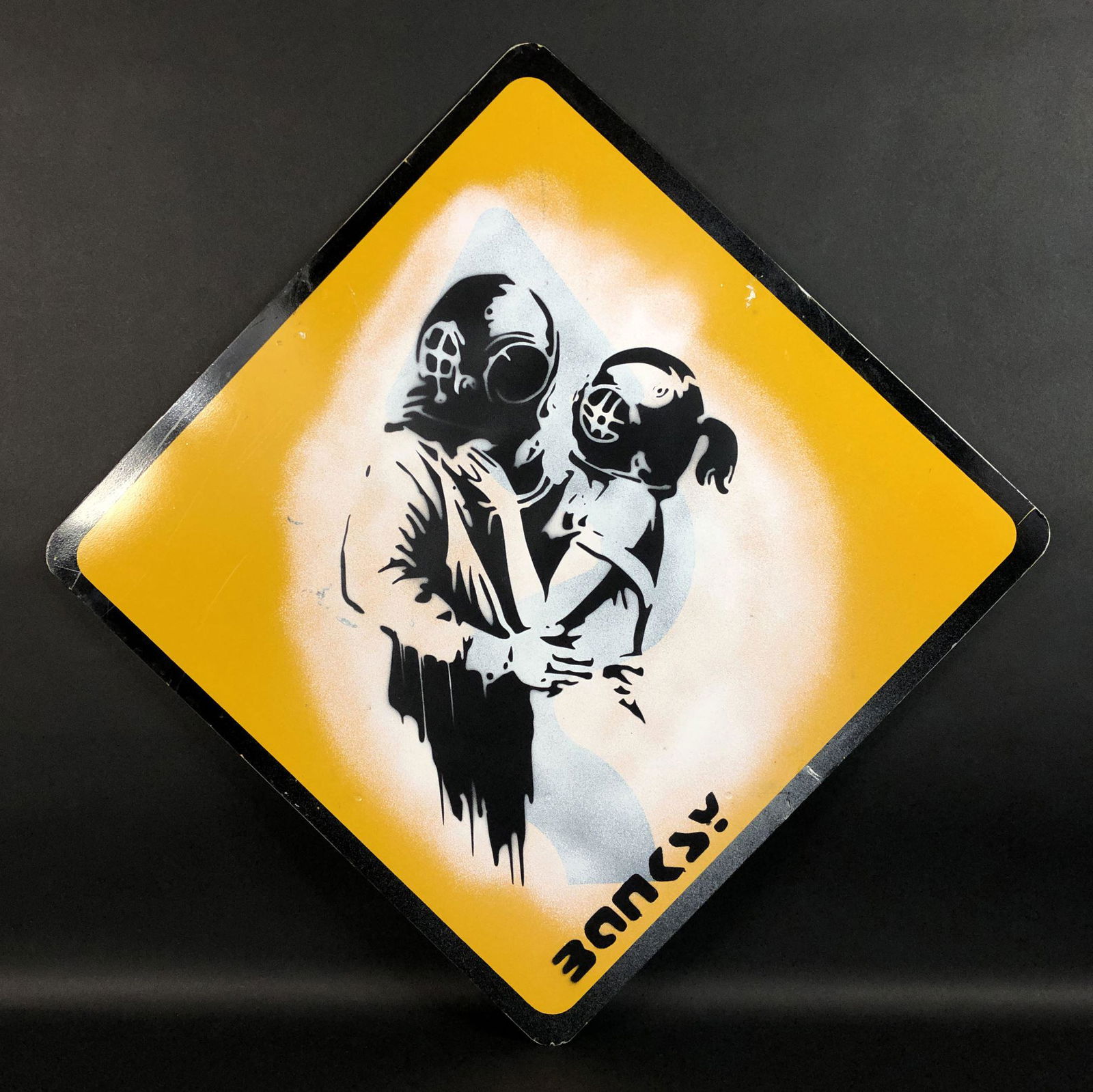 Banksy (British, 1974-) - Aerosol Stencil on Metal (1 of 6)