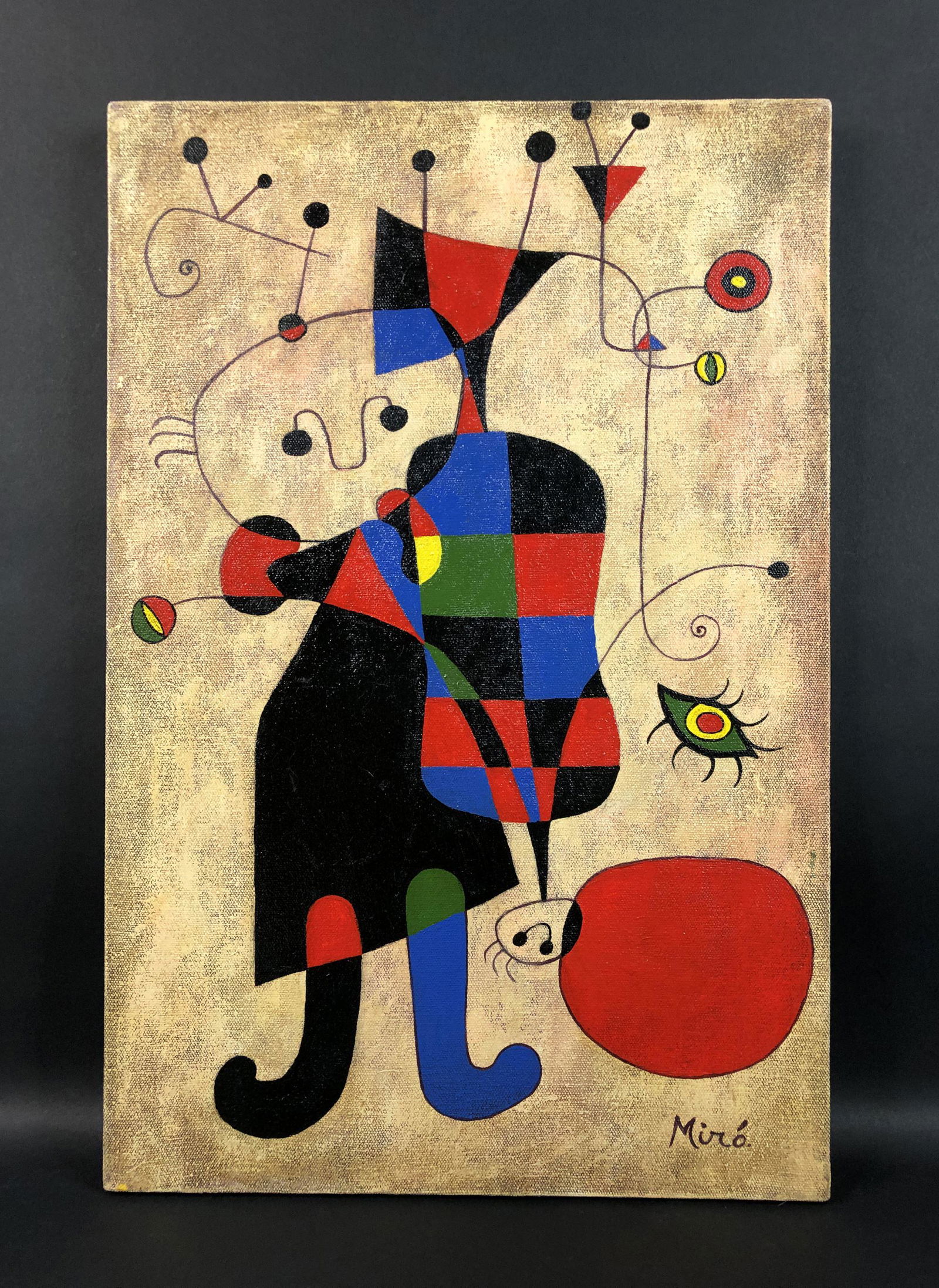 Joan Miro - Acrylic on Canvas (style of) (1 of 9)