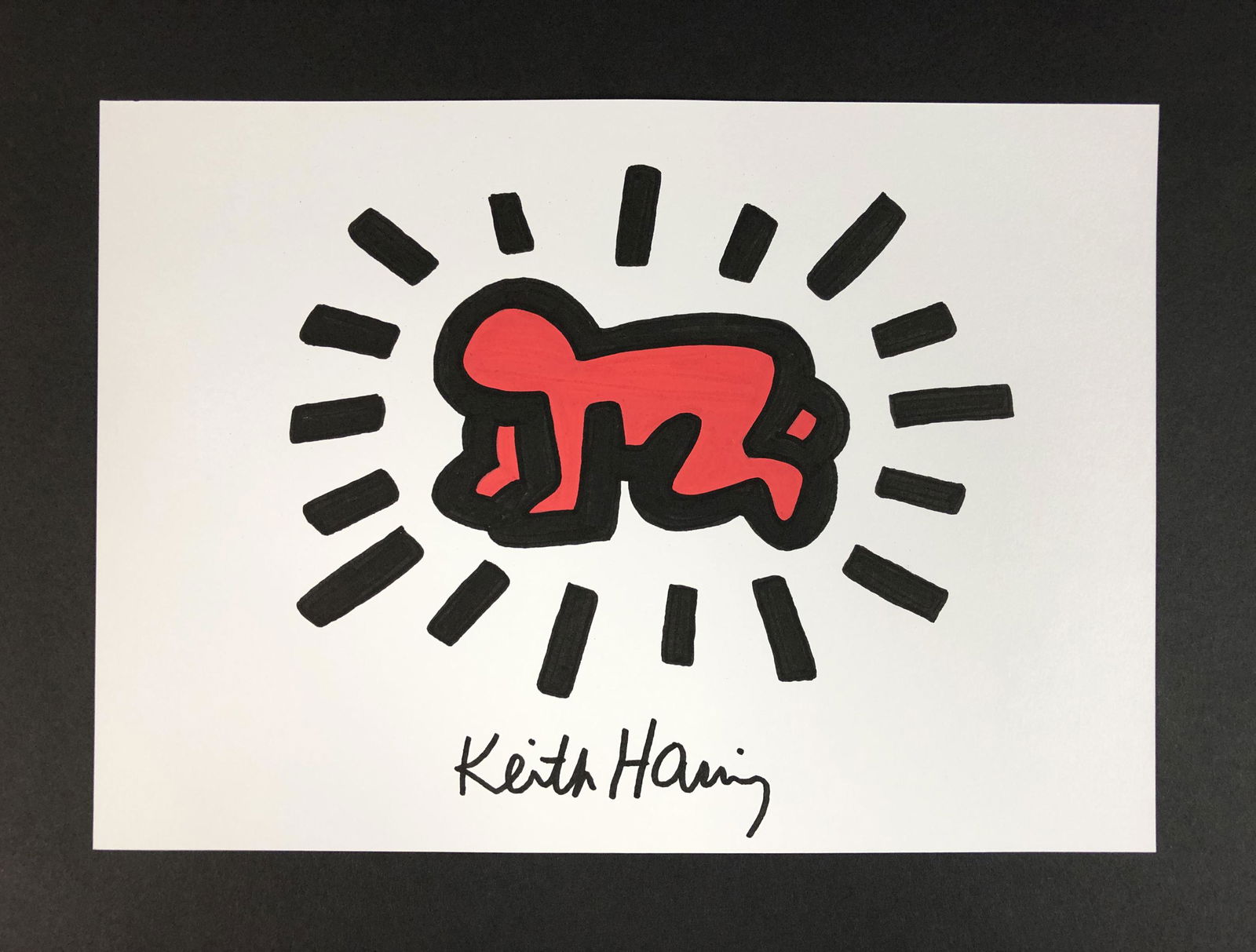 Keith Haring - Ink Drawing on Paper (style of) (1 of 5)