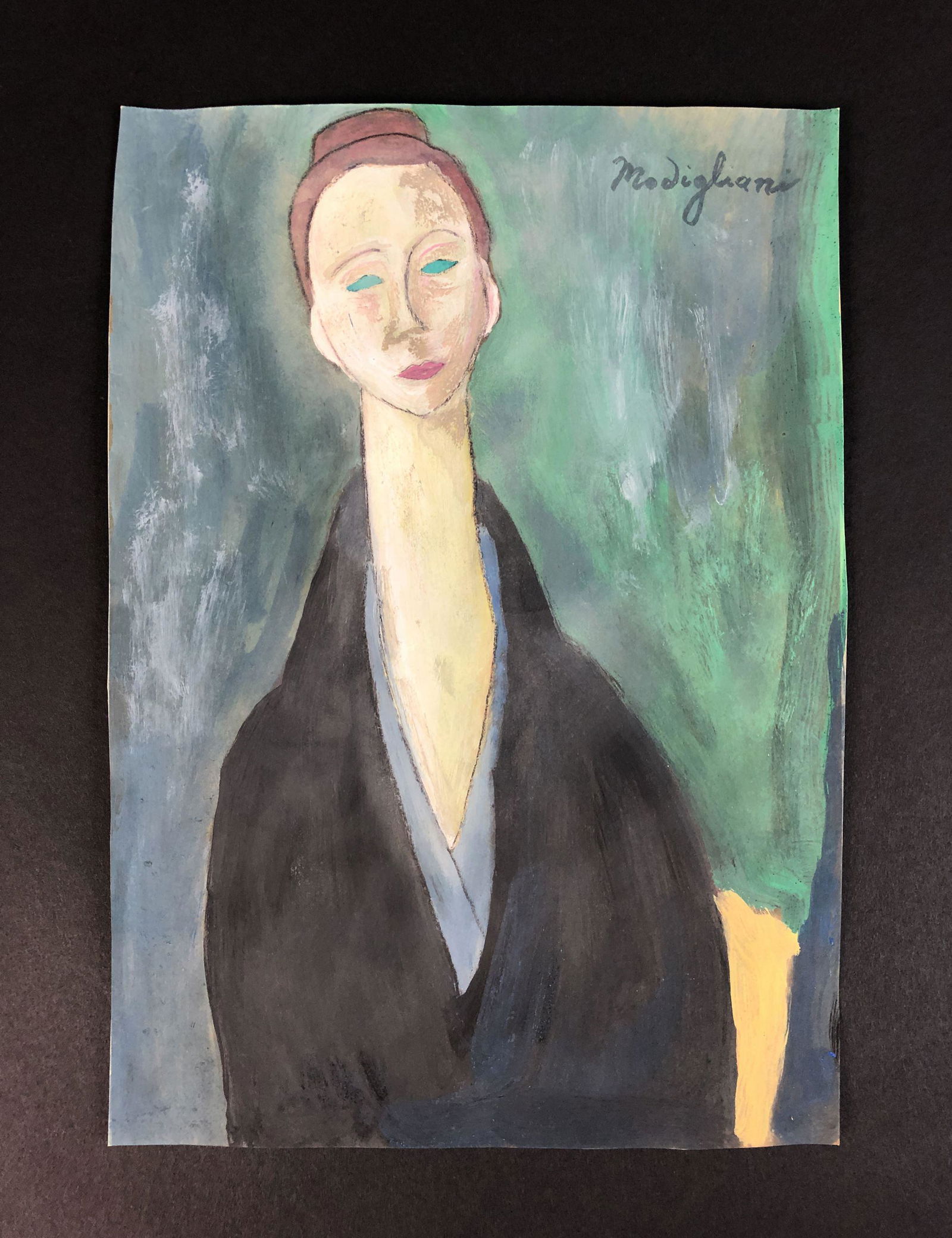 Amedeo Modigliani - Gouache Painting (style of) (1 of 4)