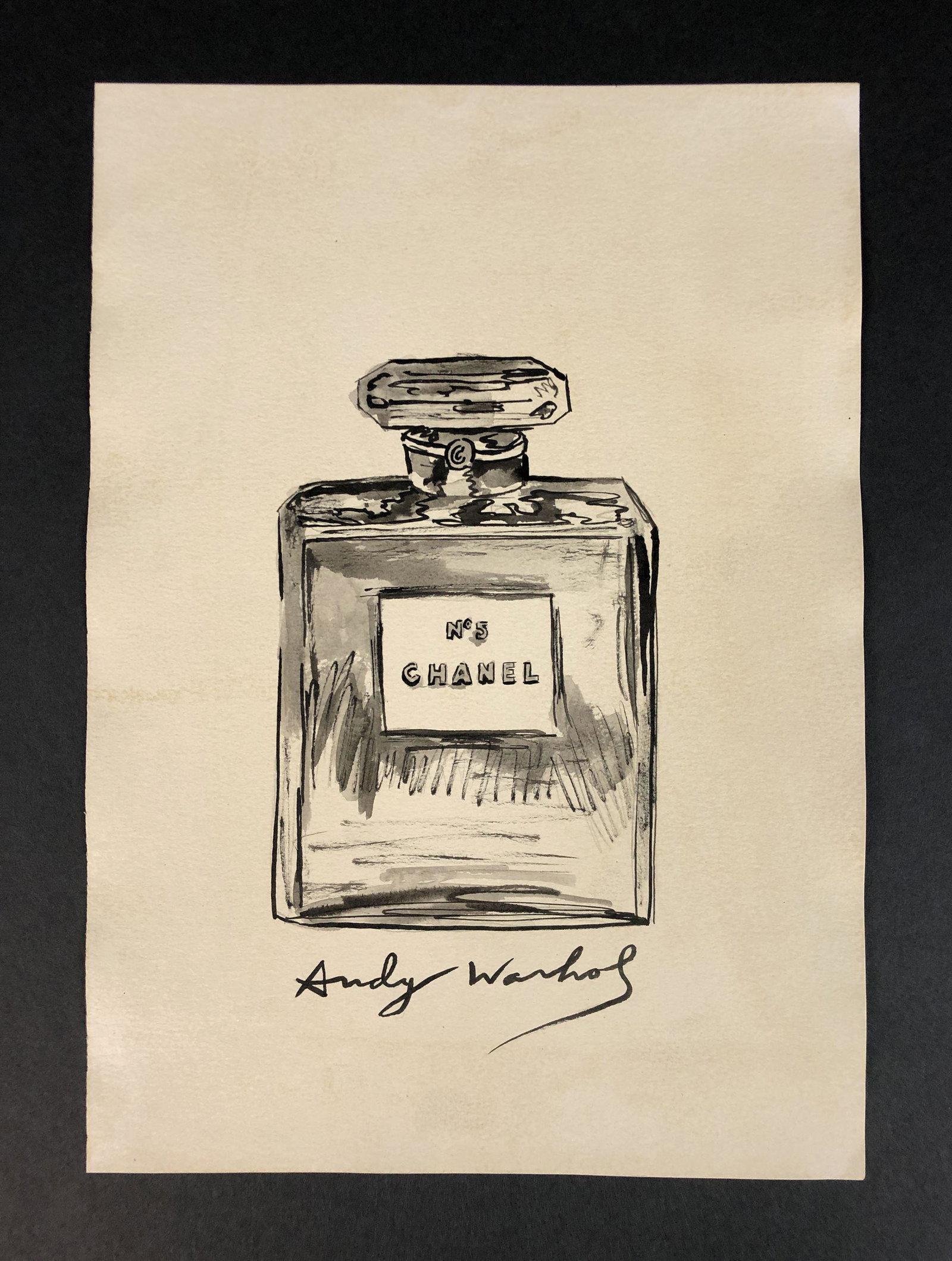 Andy Warhol (1928-1987) - Style of - Gouache on Paper: This lot consists of an unframed gouache illustration on paper, done in the Pop Art style of modern artist Andy Warhol (American, 1928-1987). "Andy Warhol" is hand painted at bottom of composition. Th