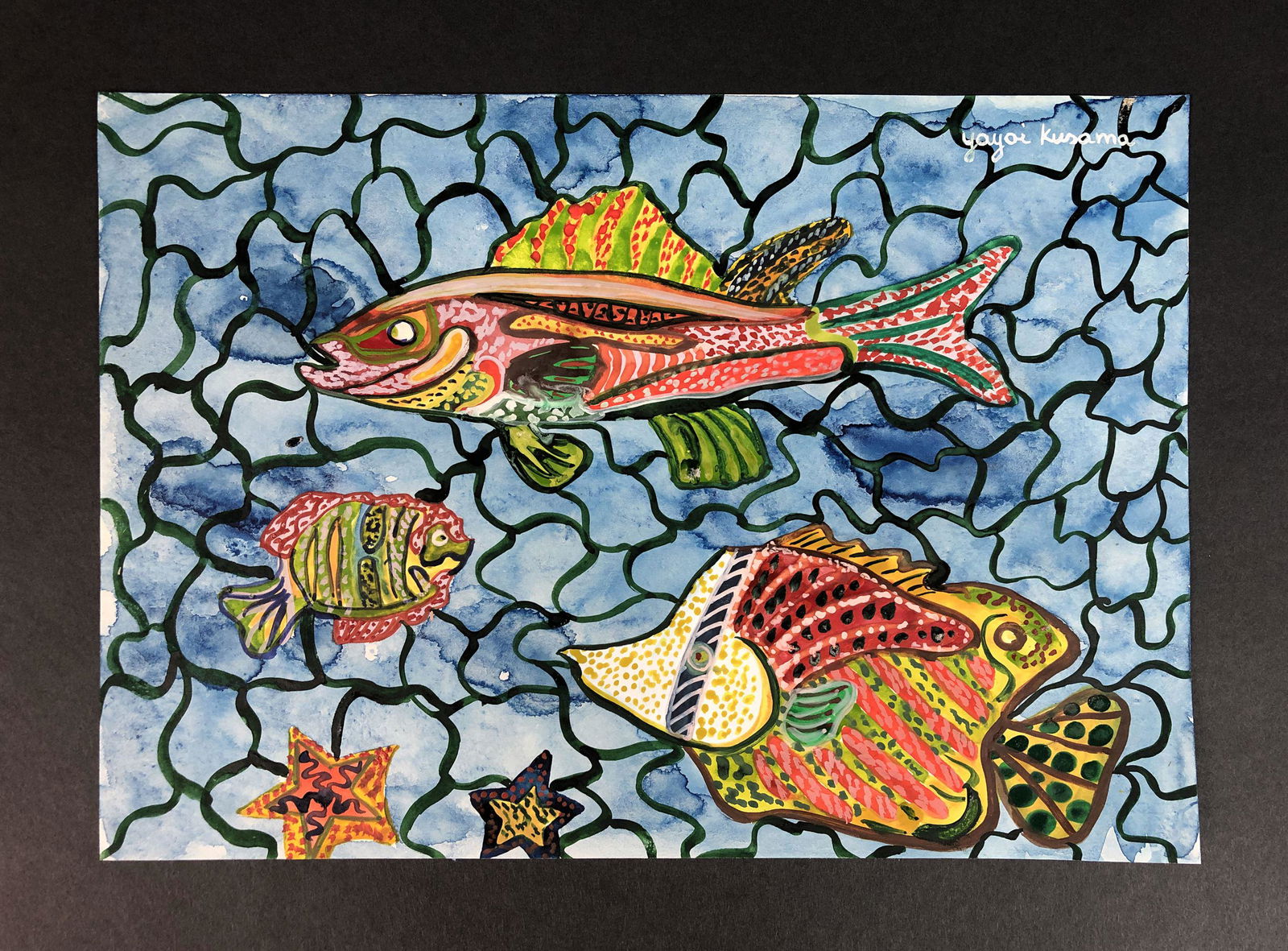 Yayoi Kusama (1929 - ) - Style of - Gouache on Paper (1 of 4)