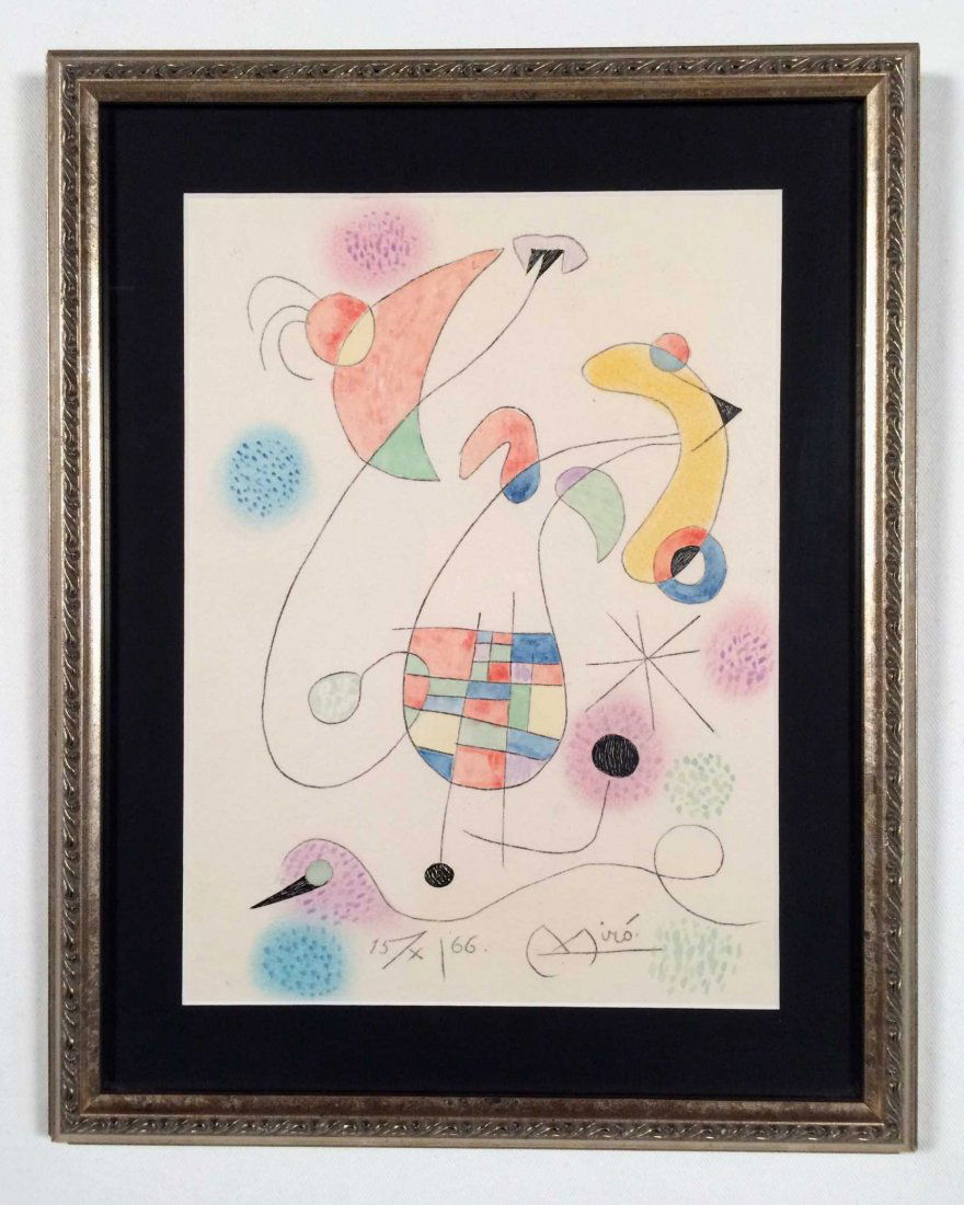Original Mixed Media on Paper Signed "Miro" (Joan Miro) (1 of 4)