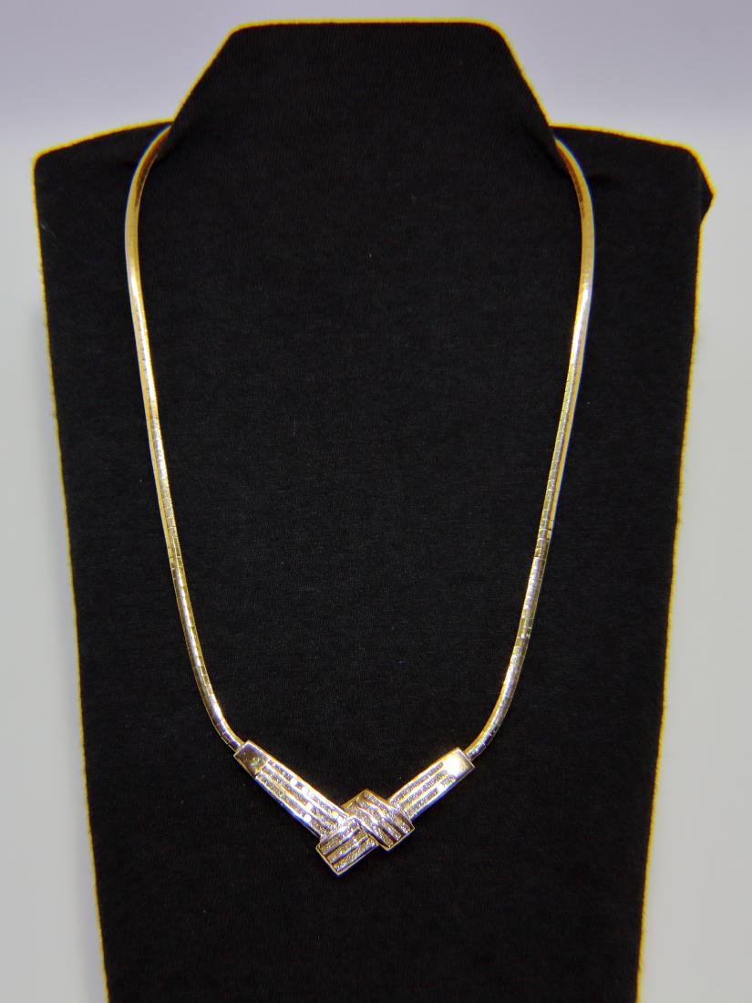 18k Yellow Gold Omega 3 ct. Diamond Necklace : (1 of 2)
