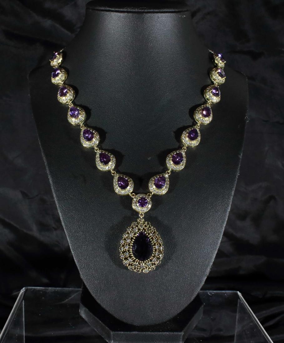 Royal Victorian Amethyst  Pear Drop Necklace (1 of 7)