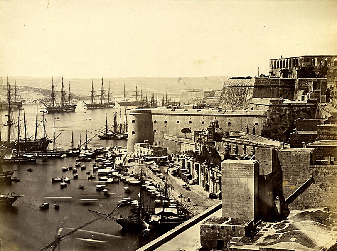 MALTA HARBOR. albumen print (1 of 1)