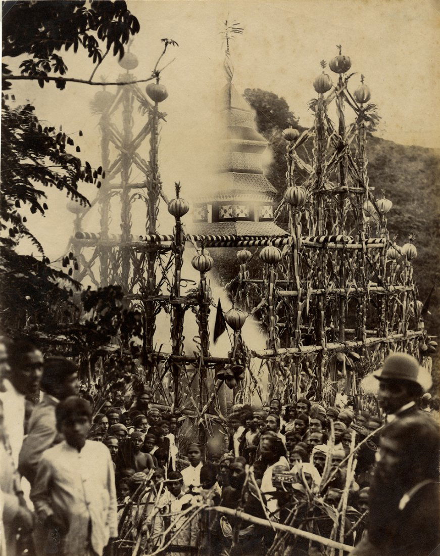 CREMATION IN KANDY, CEYLON. Albumen print (1 of 1)