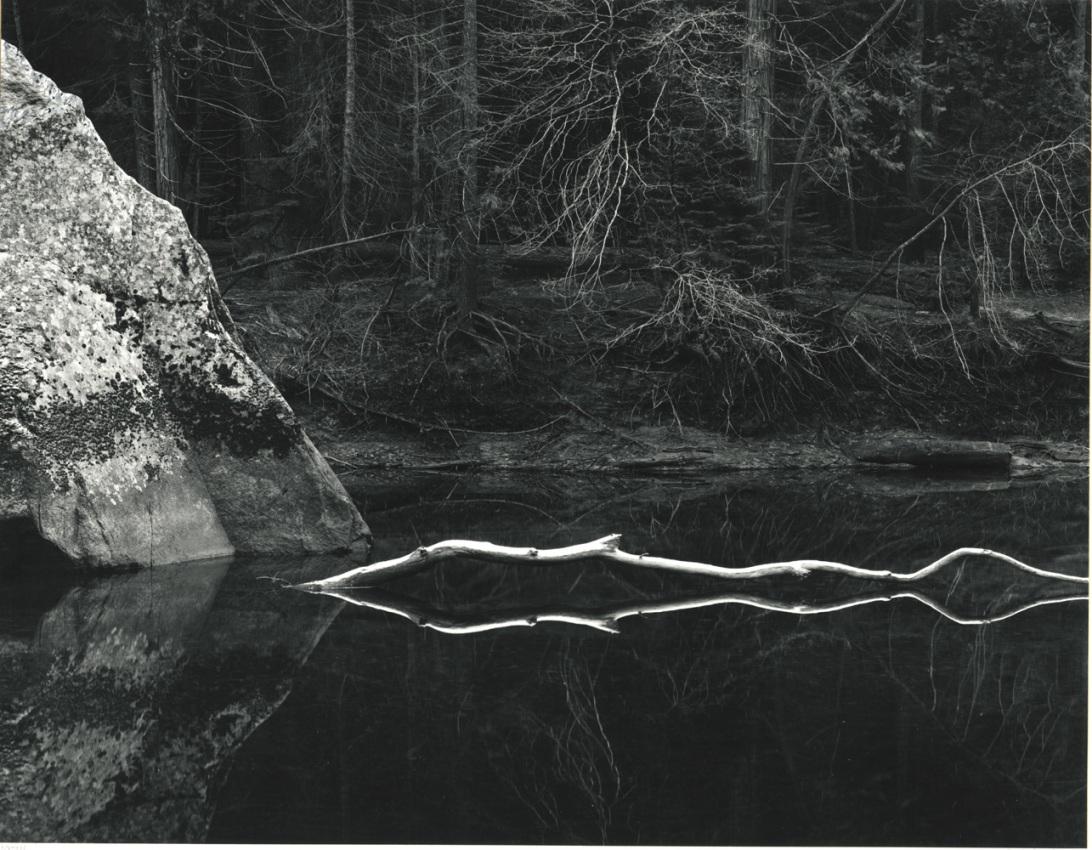 John Sexton. "White Branch, Merced River, Yosemite: John Sexton. "White Branch, Merced River, Yosemite Valley, California." 10 x 13 inch gelatin silver print on a 15 x 18 inch mount. Signed and dated in light pencil beneath the print. Sexton's stamp on