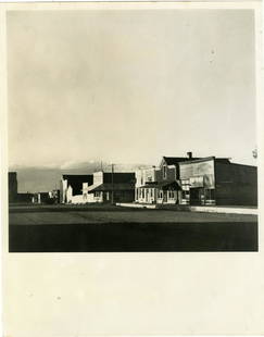 ARTHUR ROTHSTEIN, SOUTH DAKOTA GHOST TOWN,: ARTHUR ROTHSTEIN, SOUTH DAKOTA GHOST TOWN, 14 x 10 3/8 inch vintage gelatin silver print on a 20 x 18 inch mount, 1940’s. Rothstiein’s name is printed large on the verso, with number â�