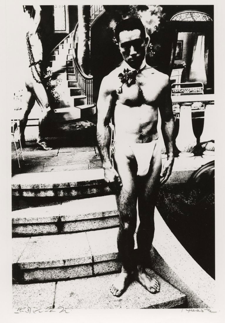 "BARAKEI" #1, 1961, by Eikoh Hosoe.: "BARAKEI" #1, 1961, by Eikoh Hosoe. 10 5/8 x 7 ¼- inch gelatin silver print. His signature is scratched into the print, lower left. The title in Japanese and his signature appear beneath, and again