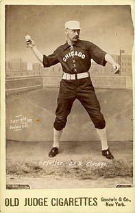 Baseball player Fred Pfeffer, 2nd base and short stop: Baseball player Fred Pfeffer, 2nd base and short stop for the Chicago White Stockings, 1887. He was part of what was referred to as the “Stonewall Infield.” Cabinet card by Goodwin & Co., NY. for