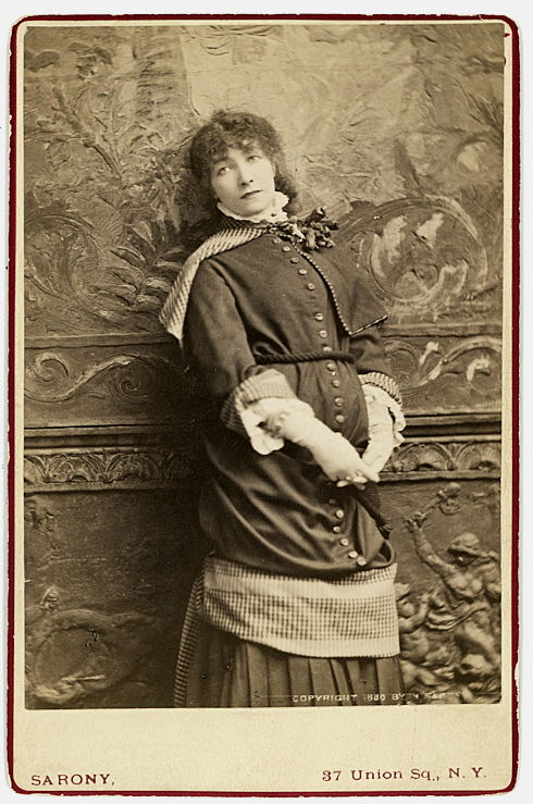 Sarah Bernhardt. The great actress posed against a: Sarah Bernhardt. The great actress posed against a frieze, by Sarony. Ex Harvard College Library and NY Public Library.