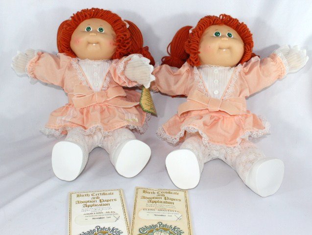 Twins Cabbage Patch Dolls with Papers Orange (1 of 3)