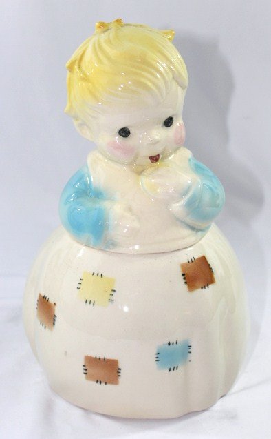 Brush Vintage Girl Cookie Jar c.1957: marked USA 017 Brush on Bottom,