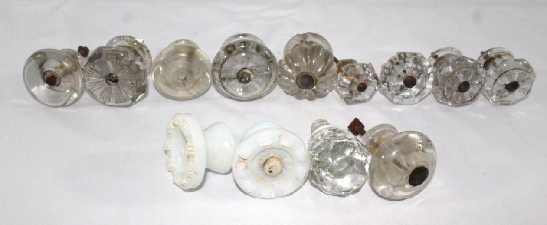 13 Vintage Glass and Milk Glass Door Knobs (1 of 1)
