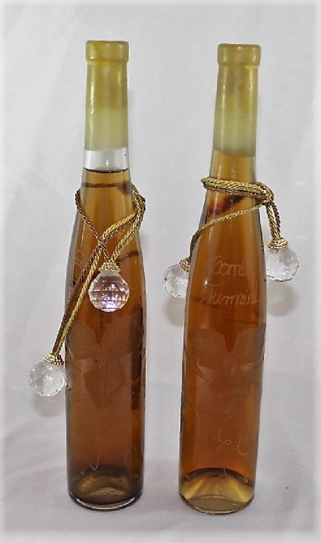 Pair of Decorative Etched Bottles (1 of 1)