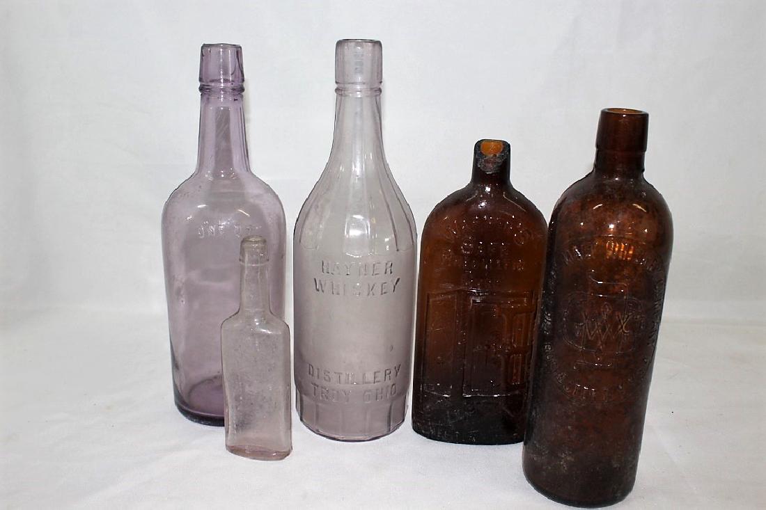 Lot of Antique Bottles - Whiskey (1 of 1)