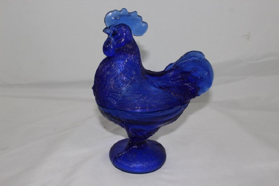 Cobalt Blue Rooster Candy Dish (1 of 3)