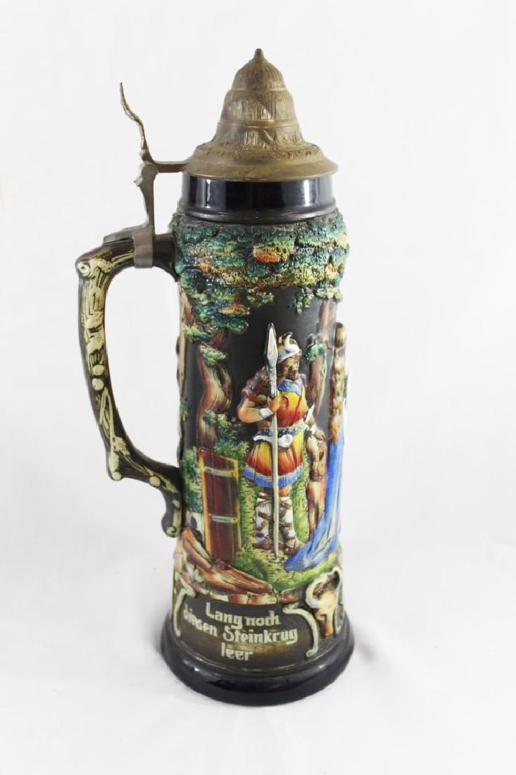 Large German Beer Stein with Nordic Scene (1 of 3)