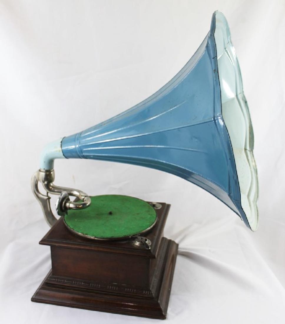Antique Phonograph with Blue Horn (1 of 3)