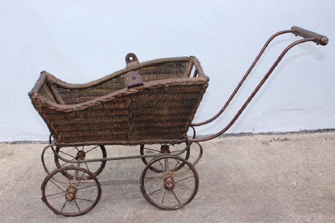 Nice Wicker Doll Carriage (1 of 1)