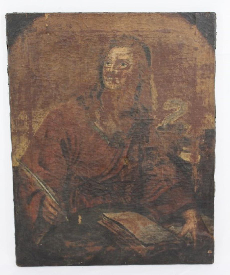 Very Old Oil on Canvas Painting unsigned (1 of 5)