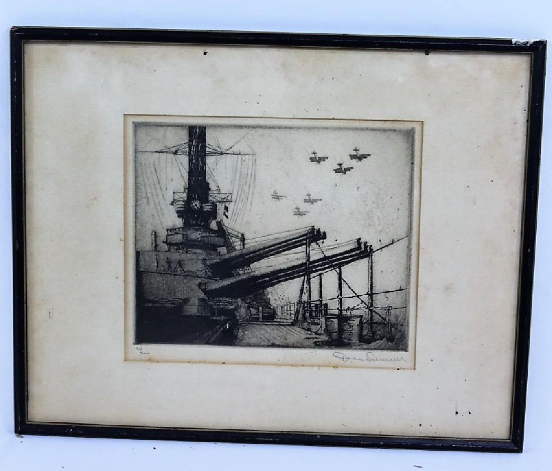 James Swann Etching - Naval Scene (1 of 3)