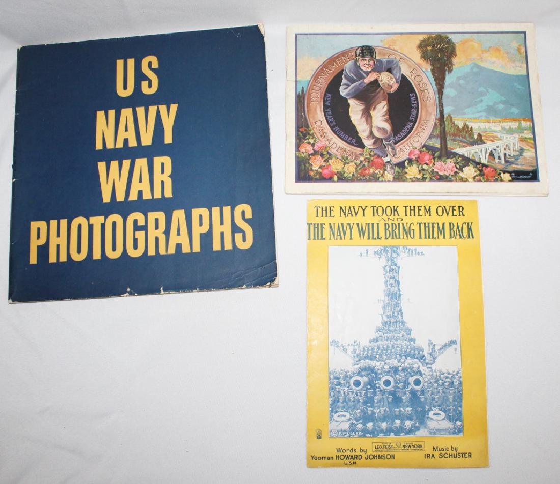 Lot of Navy Items - 1924 Pasadena Book, Navy Music (1 of 4)