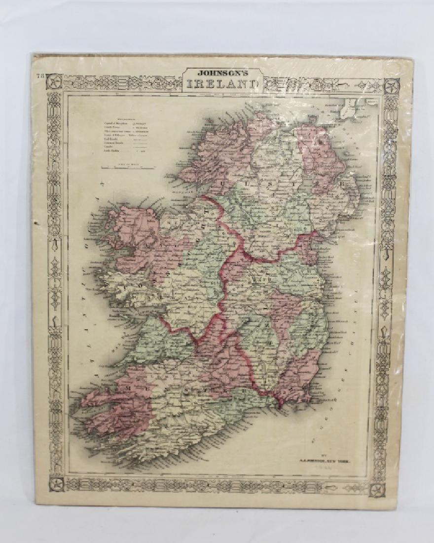 1866 Map of Ireland - A.J. Johnson New York (1 of 3)