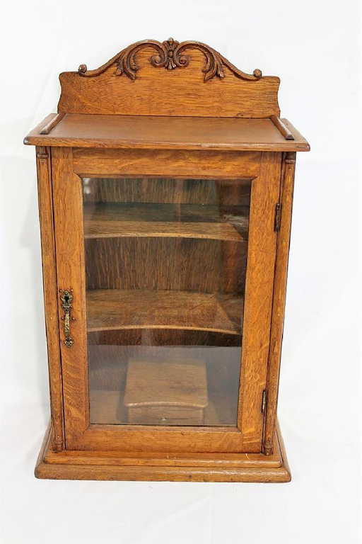 Antique Oak General Counter Display Cabinet