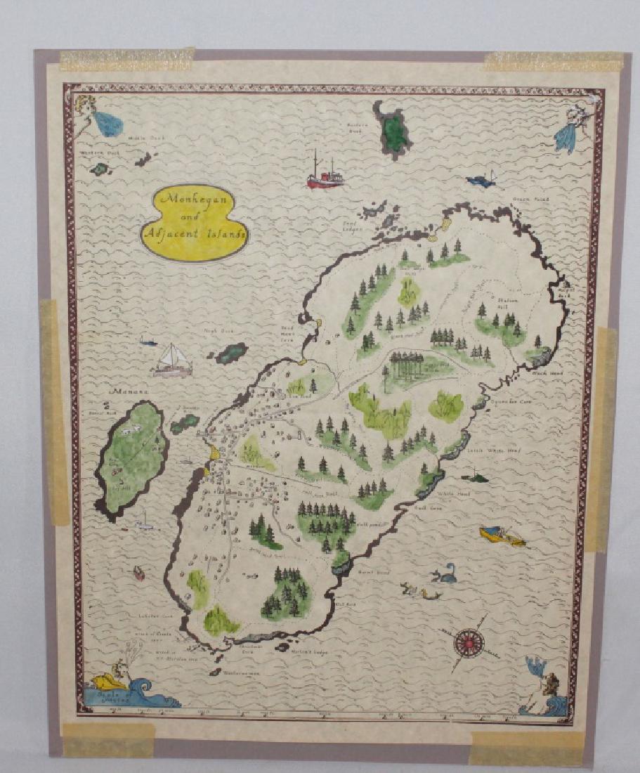 Hand colored Map - Monhegan & Adjacent Islands (1 of 2)