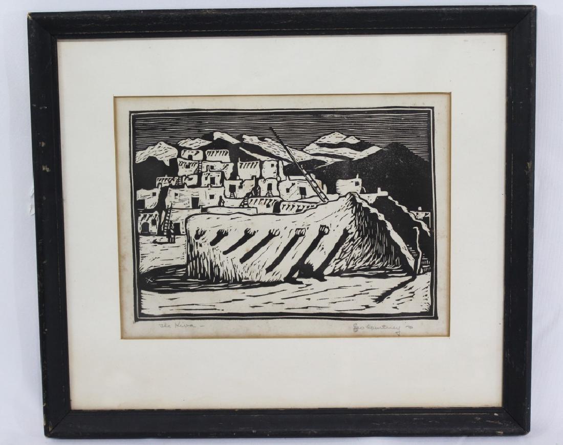 Leo Courtney (1890-1940) Pencil Signed Woodblock Pring (1 of 4)
